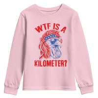 WTF is A Kilometer Youth Sweatshirt Patriotic Eagle 4th of July USA American Flag