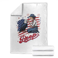 Boop Eagle Throw Blanket Western Cowgirl Patriotic USA American 4th of July