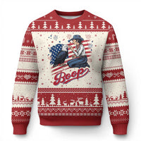 Boop Eagle Ugly Christmas Sweater Western Cowgirl Patriotic USA American 4th of July