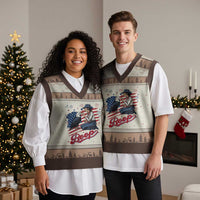 Boop Eagle V-Neck Knit Sweater Vest Western Cowgirl Patriotic USA American 4th of July