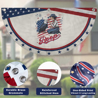 Boop Eagle Patriotic Fan Flag Western Cowgirl USA American 4th of July