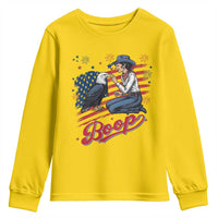 Boop Eagle Youth Sweatshirt Western Cowgirl Patriotic USA American 4th of July
