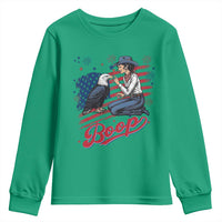 Boop Eagle Youth Sweatshirt Western Cowgirl Patriotic USA American 4th of July