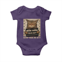 Funny Cat Mugshot Baby Onesie Catnip Made Me Do It - Wonder Print Shop