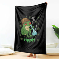 Rippit Frog Throw Blanket Funny 420 Stoner Weed Humor - Wonder Print Shop