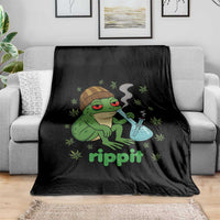Rippit Frog Throw Blanket Funny 420 Stoner Weed Humor - Wonder Print Shop
