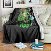 Rippit Frog Throw Blanket Funny 420 Stoner Weed Humor - Wonder Print Shop
