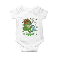 Rippit Frog Baby Onesie Funny 420 Stoner Weed Humor - Wonder Print Shop
