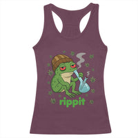 Rippit Frog Racerback Tank Top Funny 420 Stoner Weed Humor - Wonder Print Shop