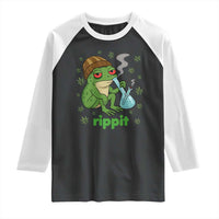 Rippit Frog Raglan Shirt Funny 420 Stoner Weed Humor - Wonder Print Shop