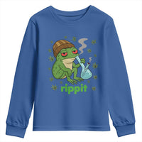 Rippit Frog Youth Sweatshirt Funny 420 Stoner Weed Humor - Wonder Print Shop