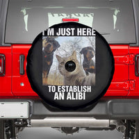 Funny Cat Dog Selfie Spare Tire Cover I Am Just Here To Establish An Alibi - Wonder Print Shop