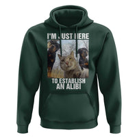 Funny Cat Dog Selfie Hoodie I Am Just Here To Establish An Alibi - Wonder Print Shop