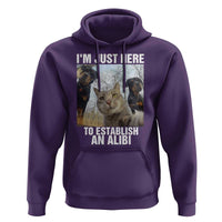 Funny Cat Dog Selfie Hoodie I Am Just Here To Establish An Alibi - Wonder Print Shop