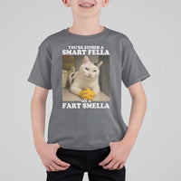 Funny Cat Meme T Shirt For Kid You Are Either A Smart Fella Or A Fart Smella - Wonder Print Shop