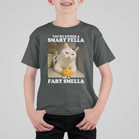 Funny Cat Meme T Shirt For Kid You Are Either A Smart Fella Or A Fart Smella - Wonder Print Shop