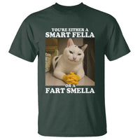 Funny Cat Meme T Shirt You Are Either A Smart Fella Or A Fart Smella - Wonder Print Shop