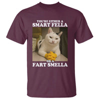 Funny Cat Meme T Shirt You Are Either A Smart Fella Or A Fart Smella - Wonder Print Shop