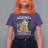 Funny Cat Meme T Shirt For Women You Are Either A Smart Fella Or A Fart Smella - Wonder Print Shop