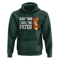 Funny Fox Sarcastic Hoodie Caution I Have No Filter - Wonder Print Shop