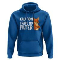 Funny Fox Sarcastic Hoodie Caution I Have No Filter - Wonder Print Shop