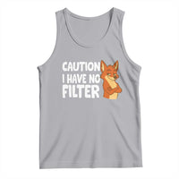 Funny Fox Sarcastic Tank Top Caution I Have No Filter - Wonder Print Shop