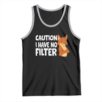 Funny Fox Sarcastic Tank Top Caution I Have No Filter - Wonder Print Shop