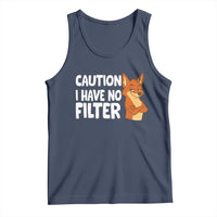 Funny Fox Sarcastic Tank Top Caution I Have No Filter - Wonder Print Shop