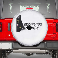 Judging You Silently Black Cat Spare Tire Cover Funny Sarcastic Kitten Pet Lovers - Wonder Print Shop