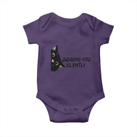 Judging You Silently Black Cat Baby Onesie Funny Sarcastic Kitten Pet Lovers - Wonder Print Shop