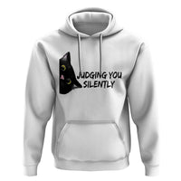 Judging You Silently Black Cat Hoodie Funny Sarcastic Kitten Pet Lovers - Wonder Print Shop