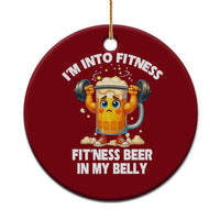 Funny Beer Lover Ceramic Ornament I Am Into Fitness Beer in My Belly - Wonder Print Shop