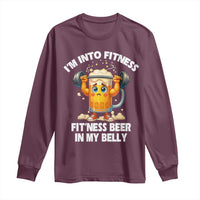 Funny Beer Lover Long Sleeve Shirt I Am Into Fitness Beer in My Belly - Wonder Print Shop