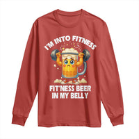 Funny Beer Lover Long Sleeve Shirt I Am Into Fitness Beer in My Belly - Wonder Print Shop