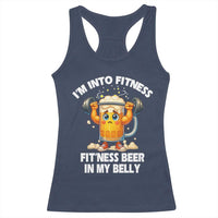 Funny Beer Lover Racerback Tank Top I Am Into Fitness Beer in My Belly - Wonder Print Shop