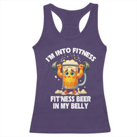 Funny Beer Lover Racerback Tank Top I Am Into Fitness Beer in My Belly - Wonder Print Shop