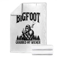 Bigfoot Grabbed My Wiener Throw Blanket Funny Sasquatch Camping - Wonder Print Shop