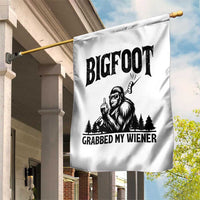 Bigfoot Grabbed My Wiener Garden Flag Funny Sasquatch Camping - Wonder Print Shop