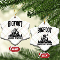 Bigfoot Grabbed My Wiener Ceramic Ornament Funny Sasquatch Camping - Wonder Print Shop