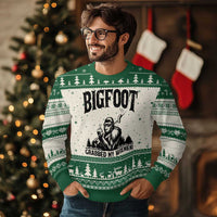 Bigfoot Grabbed My Wiener Ugly Christmas Sweater Funny Sasquatch Camping - Wonder Print Shop