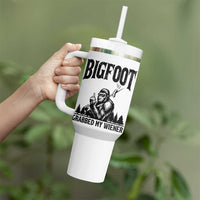 Bigfoot Grabbed My Wiener Tumbler With Handle Funny Sasquatch Camping - Wonder Print Shop