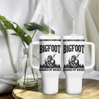 Bigfoot Grabbed My Wiener Tumbler With Handle Funny Sasquatch Camping - Wonder Print Shop