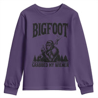 Bigfoot Grabbed My Wiener Youth Sweatshirt Funny Sasquatch Camping - Wonder Print Shop