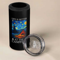 Funny Camping 4 in 1 Can Cooler Tumbler Life Is Better At The Campfire - Wonder Print Shop