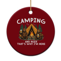 Funny Camping Beer Ceramic Ornament Bear Drinking Lover Gift - Wonder Print Shop