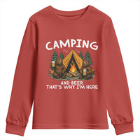 Funny Camping Beer Youth Sweatshirt Bear Drinking Lover Gift - Wonder Print Shop