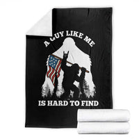 Bigfoot Patriotic American Flag Throw Blanket Funny Sasquatch A Guy Like Me Is Hard To Find - Wonder Print Shop