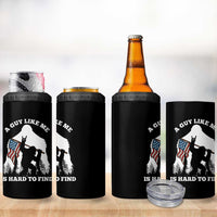 Bigfoot Patriotic American Flag 4 in 1 Can Cooler Tumbler Funny Sasquatch A Guy Like Me Is Hard To Find - Wonder Print Shop