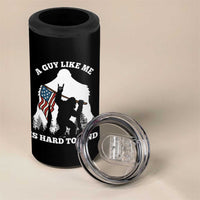 Bigfoot Patriotic American Flag 4 in 1 Can Cooler Tumbler Funny Sasquatch A Guy Like Me Is Hard To Find - Wonder Print Shop