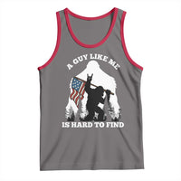 Bigfoot Patriotic American Flag Tank Top Funny Sasquatch A Guy Like Me Is Hard To Find - Wonder Print Shop